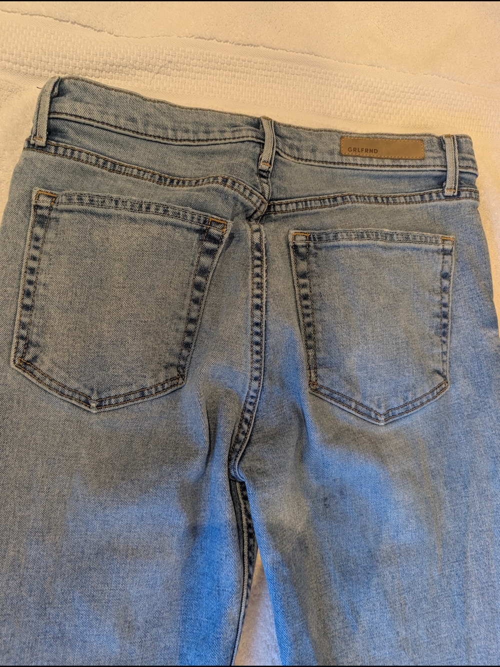GRLFRND Karolina High Rise Distressed Jeans Light Wash Button Fly 29 - Picture 10 of 10